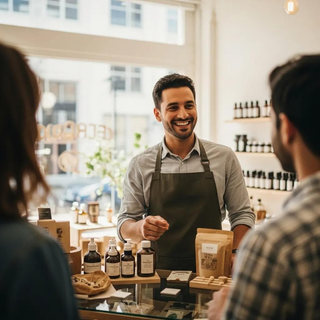 Small business owner engaging with customers, highlighting the importance of local SEO services